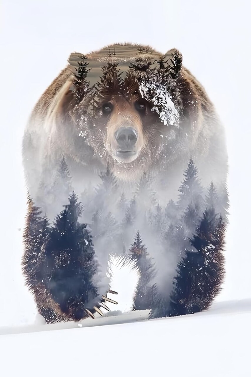 5D Diamond Painting Kits - Animal Bear Forest Scene Diamond Art Kits
